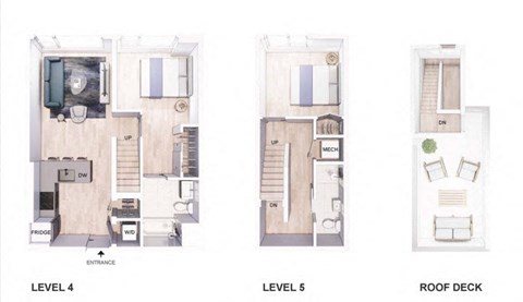 Three images showing the layout of a house from different levels.